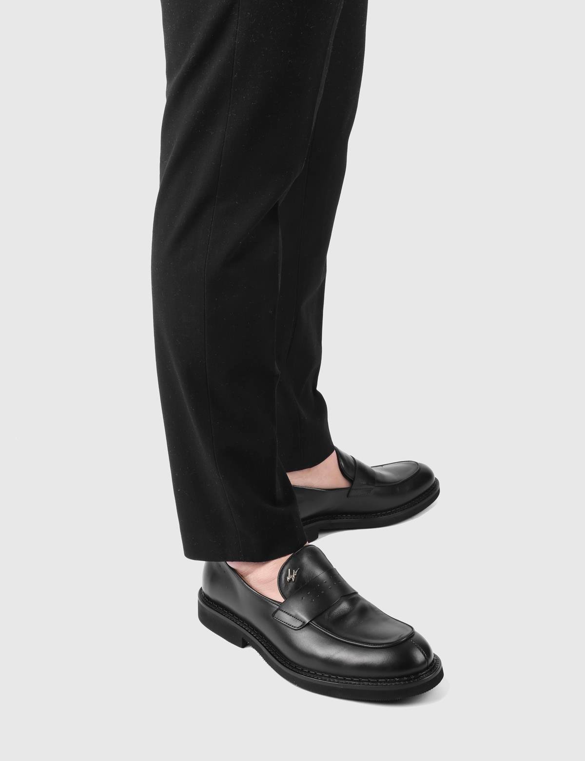 Dawlish Black Leather Men's Loafer