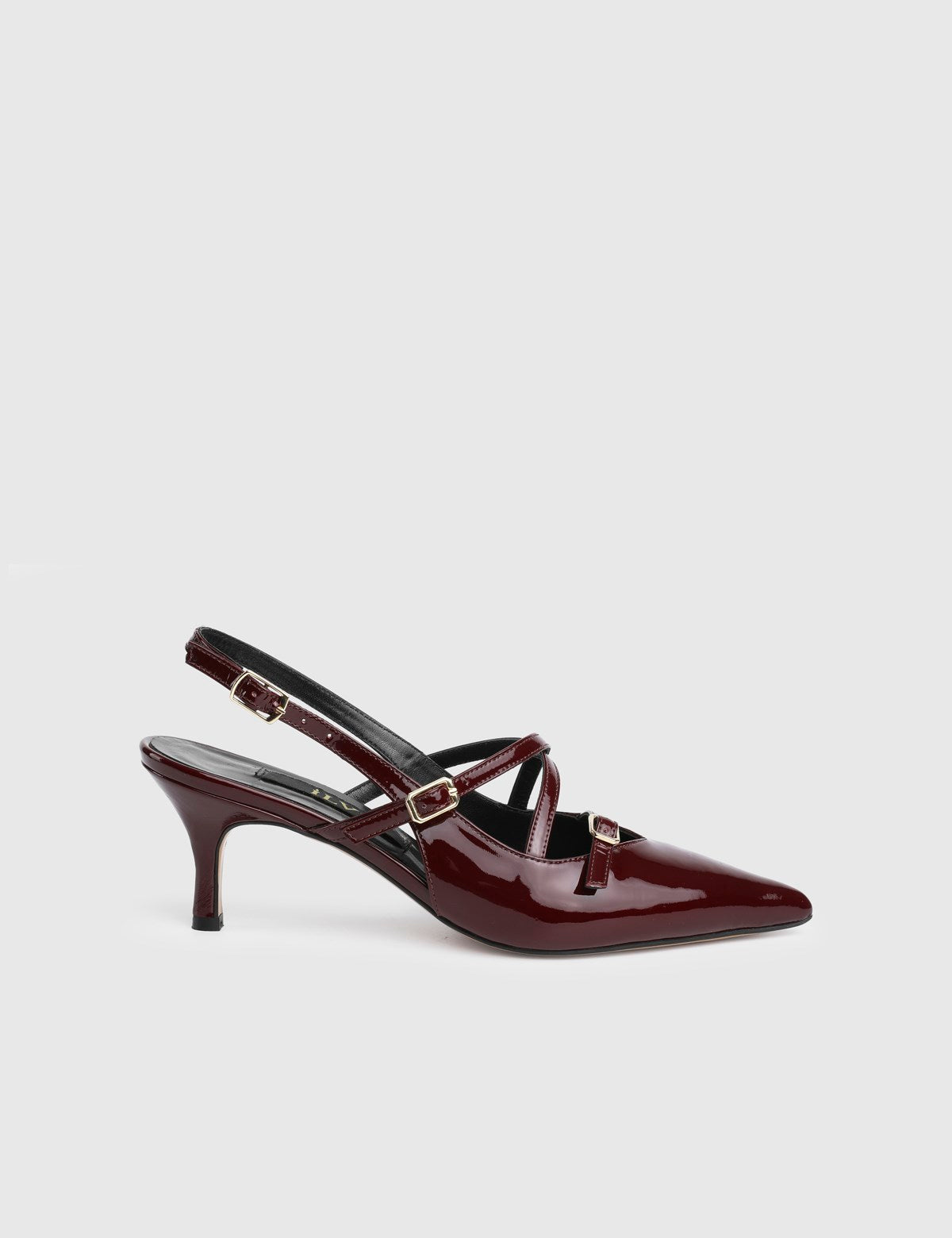 Delora Genuine Patent Leather Women's Burgundy High-Heeled Sandals