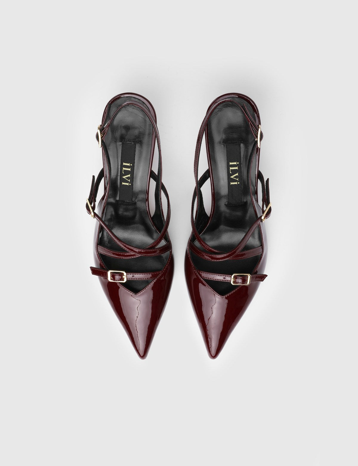Delora Genuine Patent Leather Women's Burgundy High-Heeled Sandals