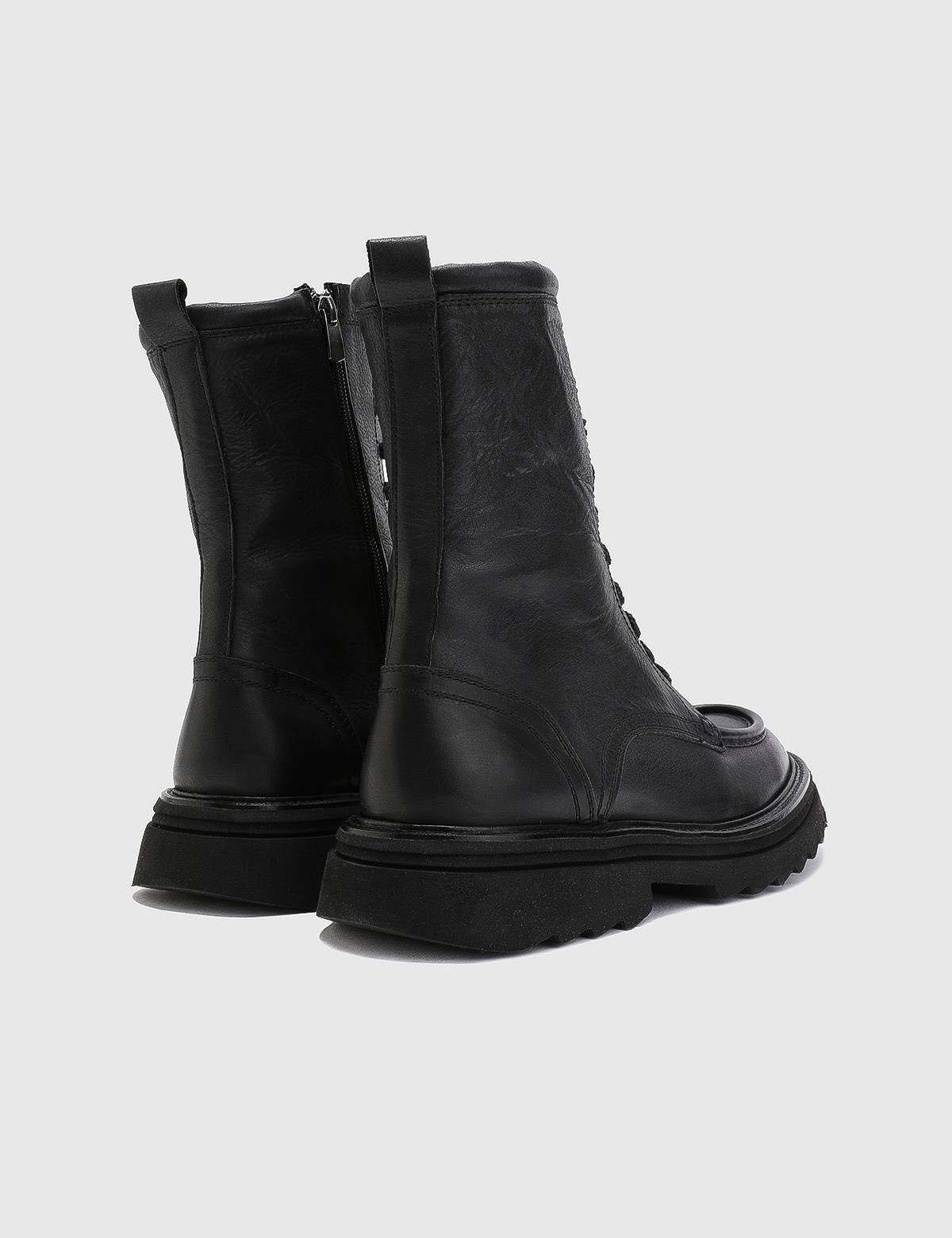 Denıs Black Leather Men's Boot