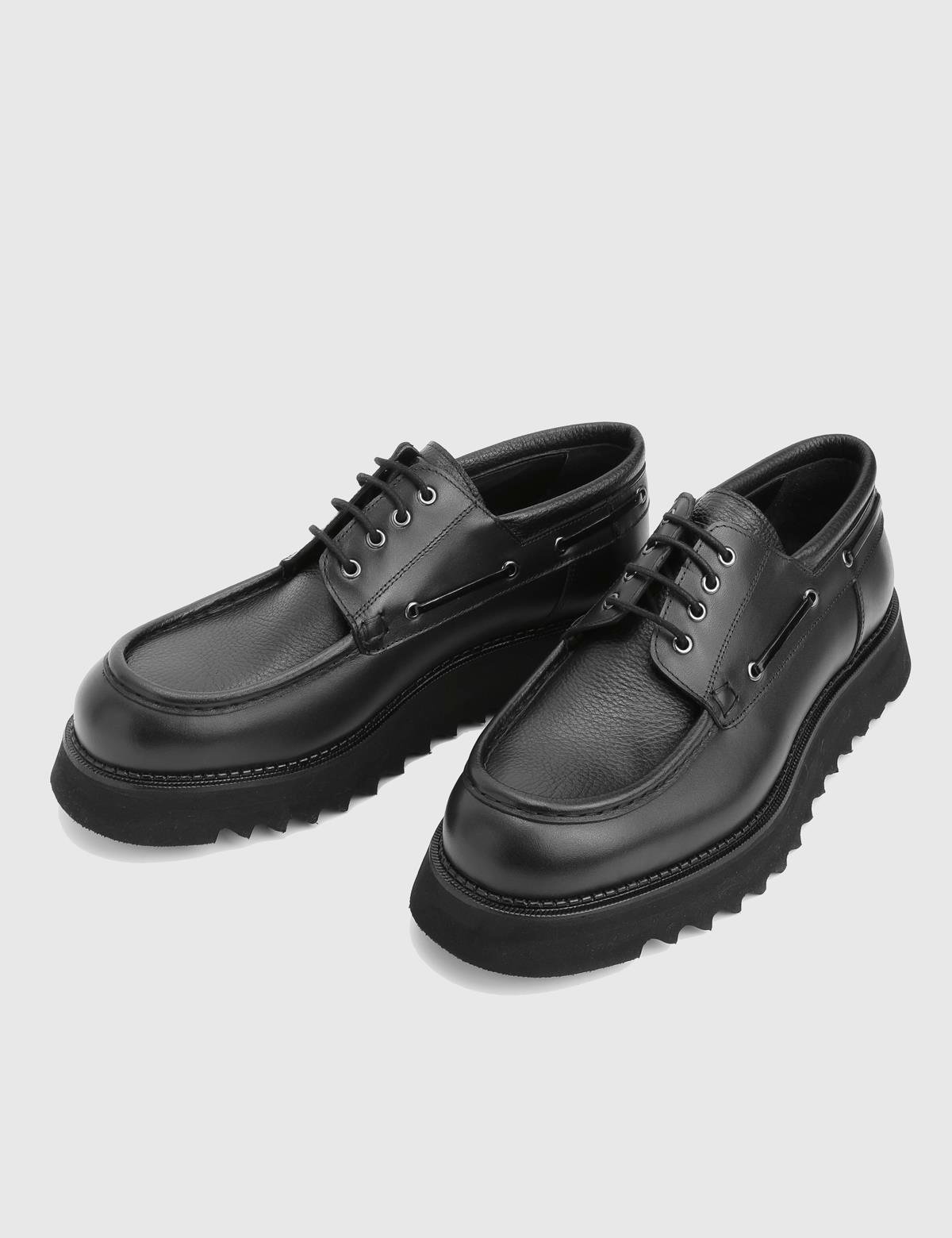 Derik Black Florentic Leather Deer Leather Men's Oxford