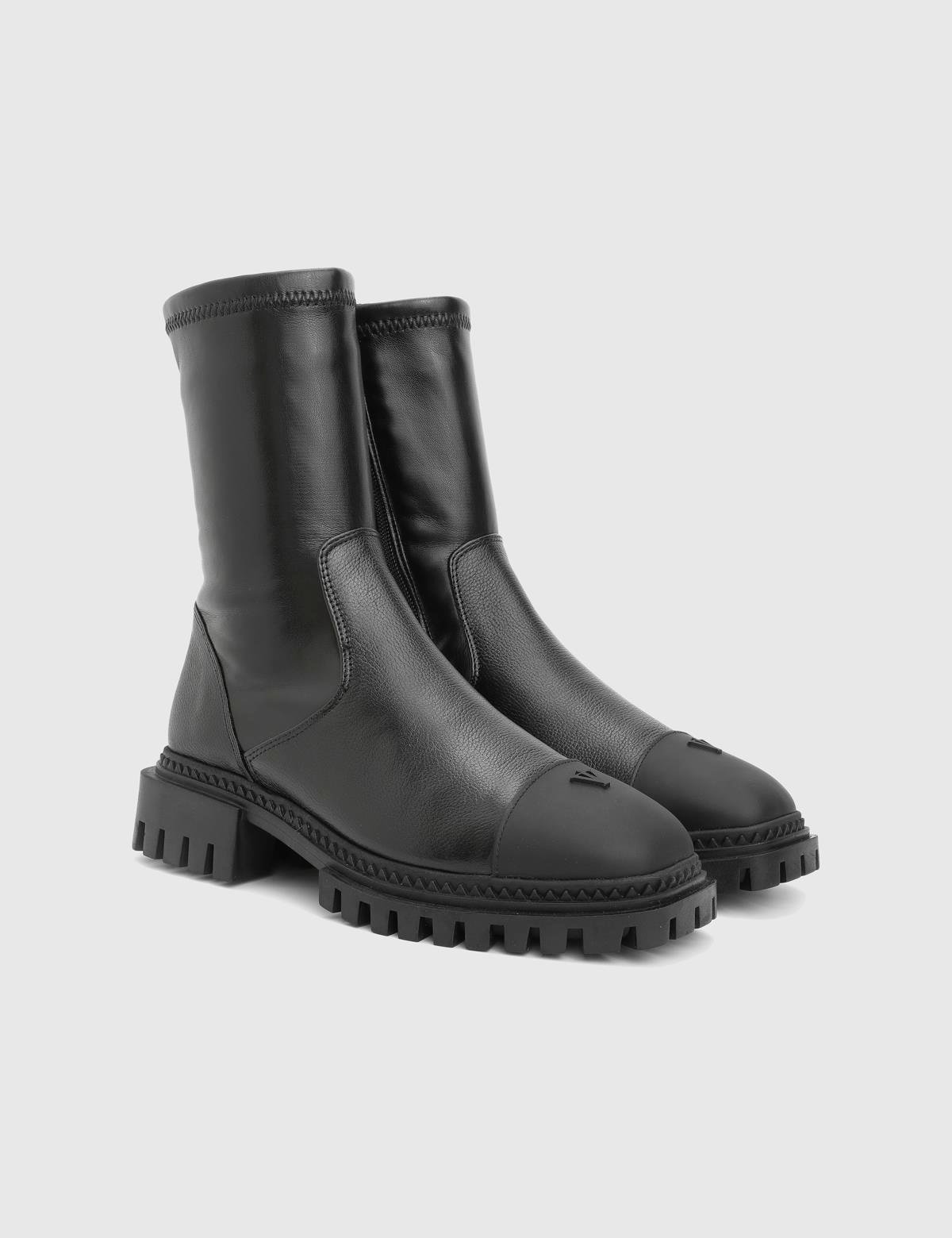 Devin Black Leather Women's Stretch Boot