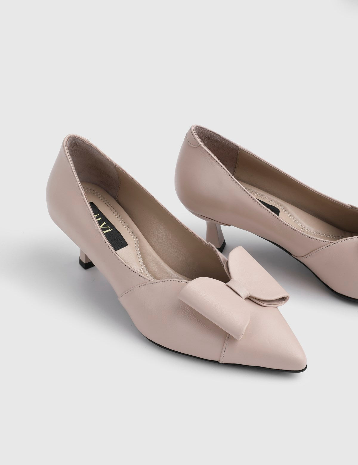 Diona Genuine Leather Women's Cream-Colored High-Heeled Shoes