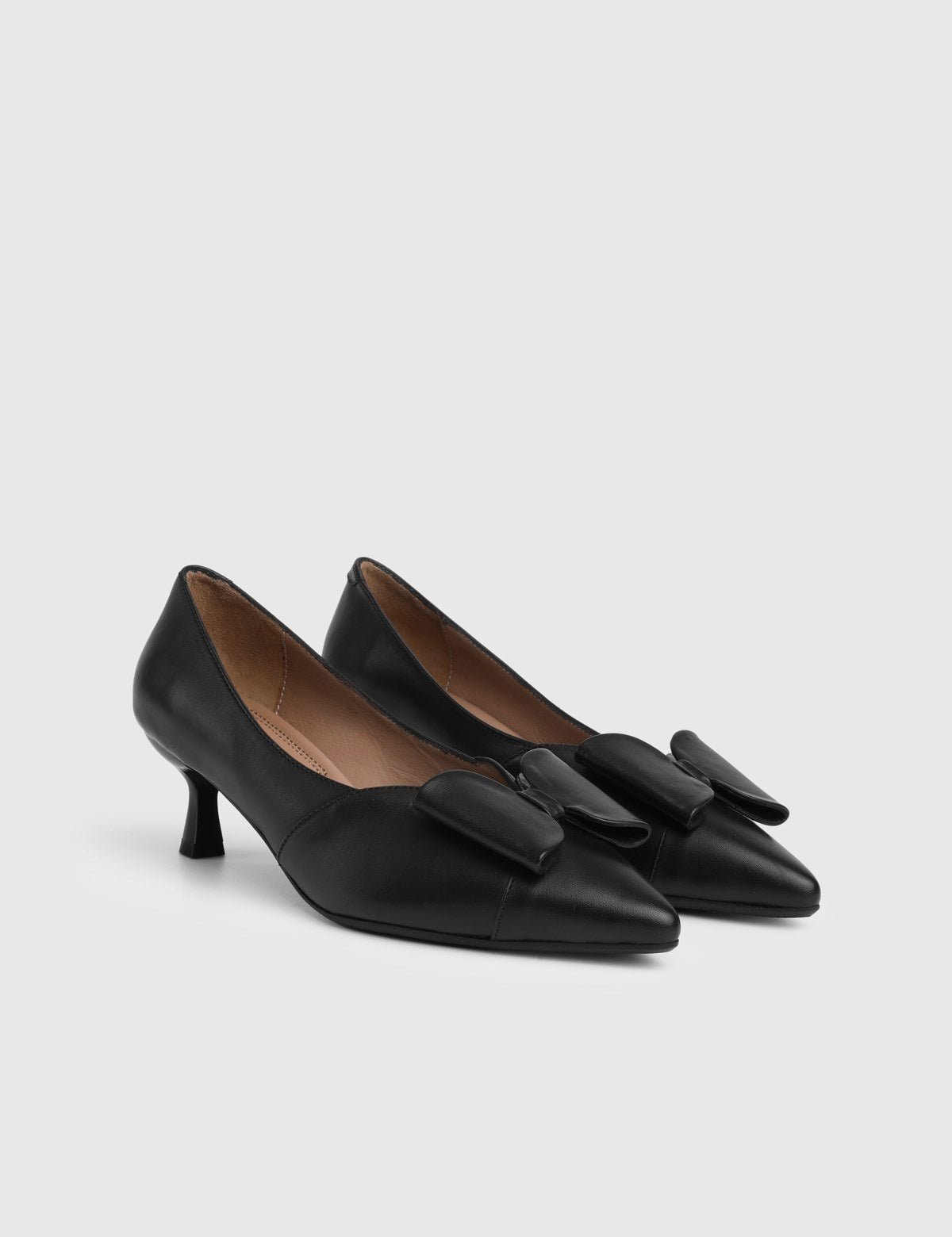 Diona Genuine Leather Women's Black High-Heeled Shoes