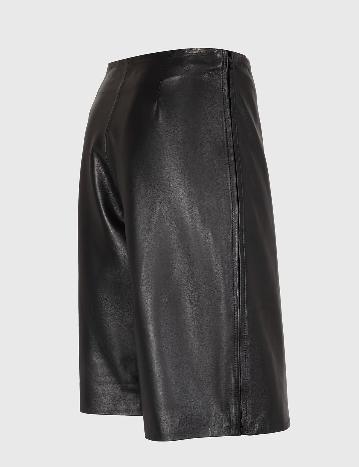 Diosa Black Women's Leather Skort