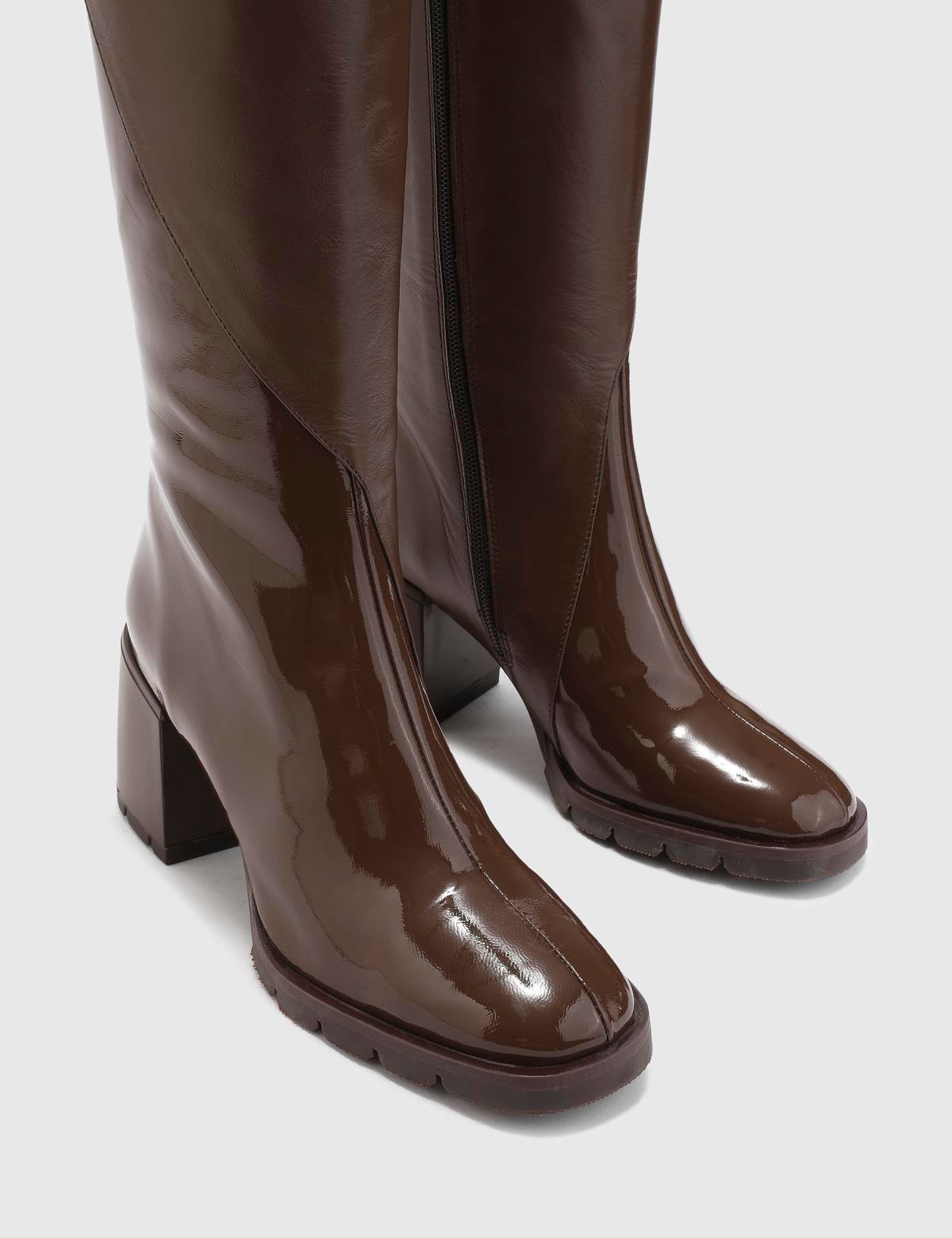 Dirc Mink Patent Leather Women's Heeled High Boot