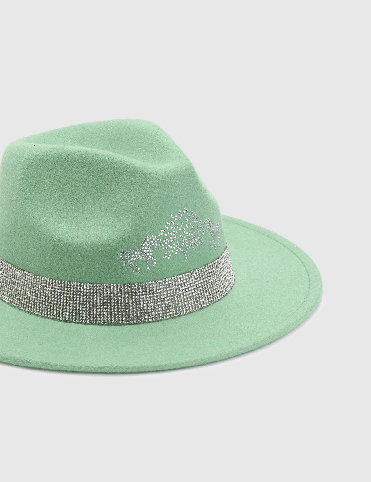 Dolares Green Women's Cashmere Hat