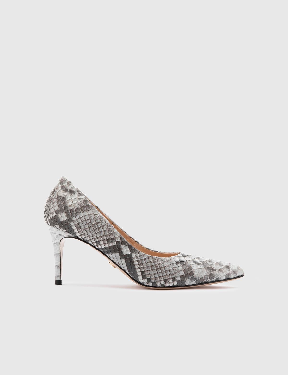 Dorra Grey Snake Leather Women's Stiletto