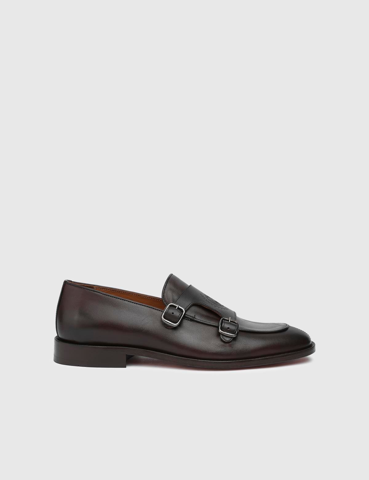 Dover Brown Leather Men's Monk Shoe