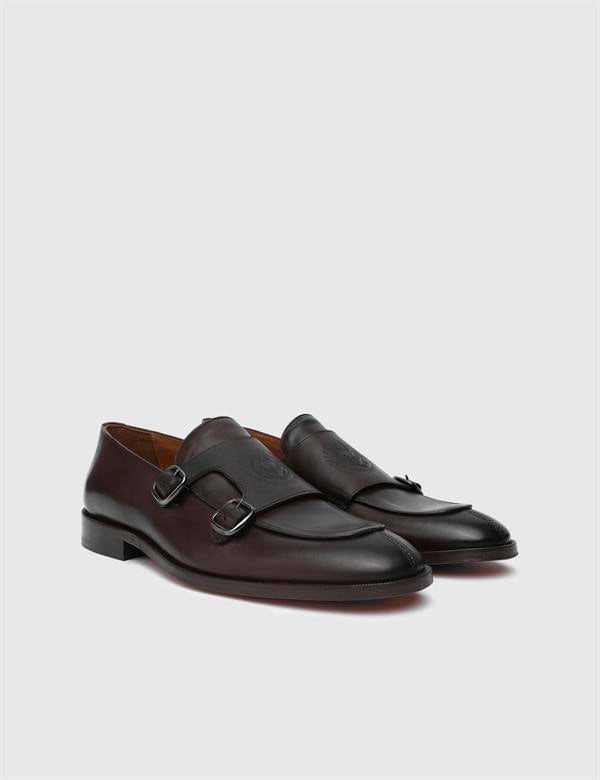 Dover Brown Leather Men's Monk Shoe
