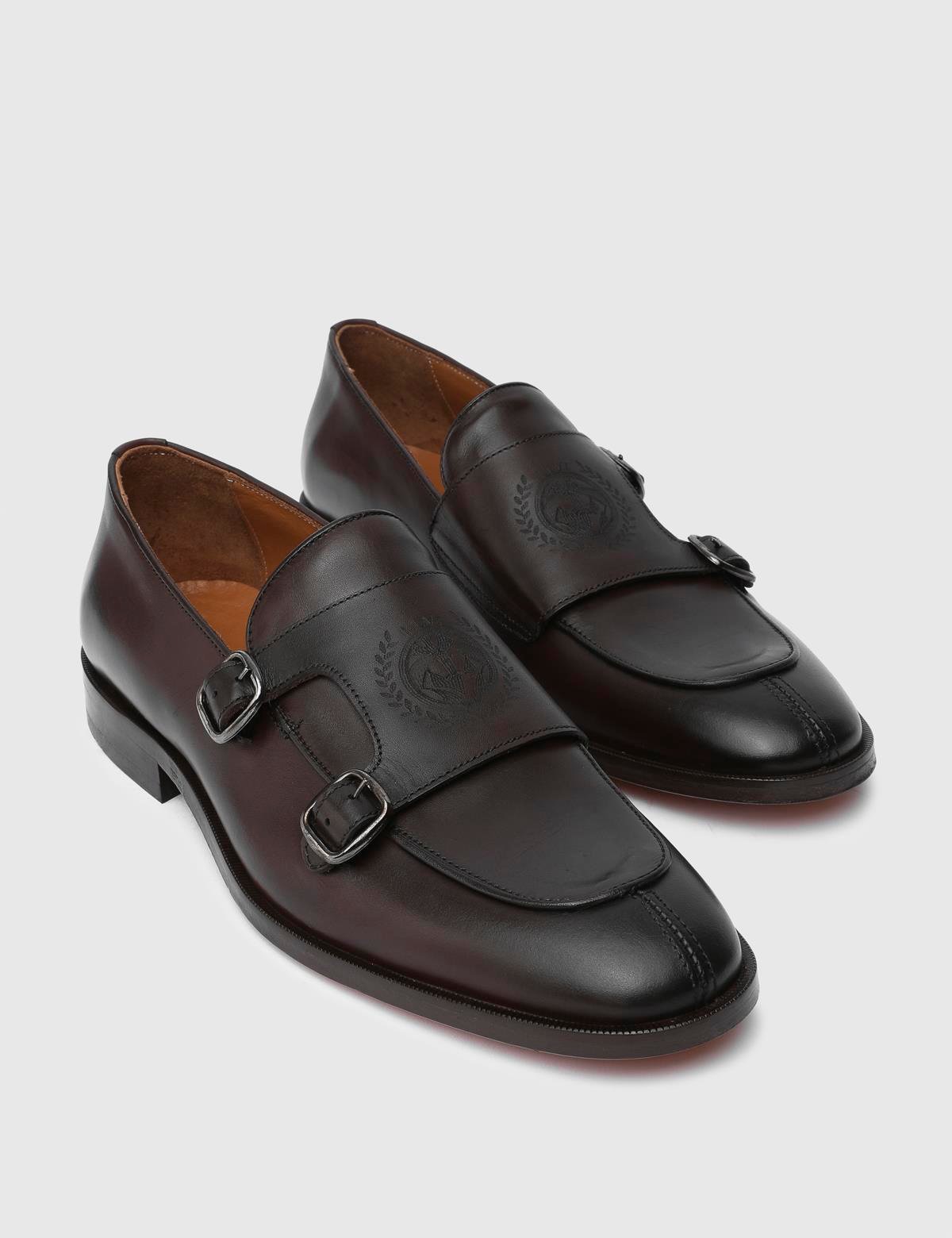 Dover Brown Leather Men's Monk Shoe