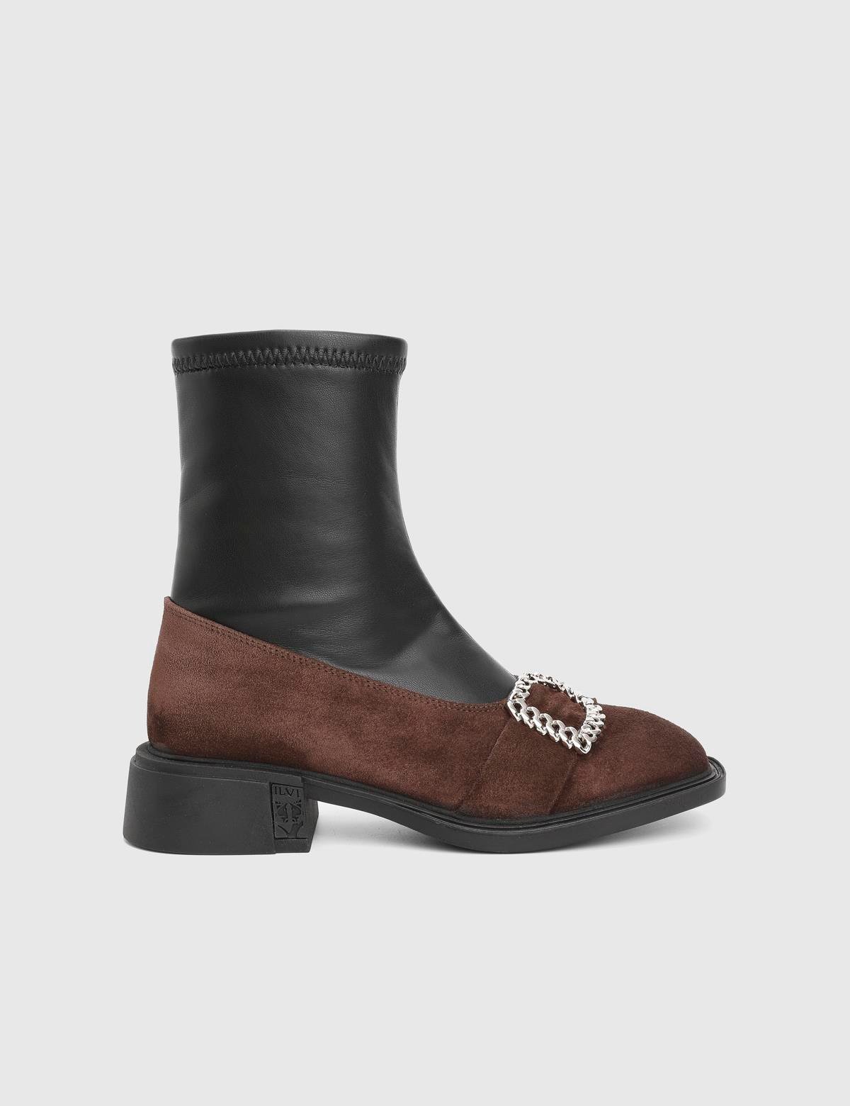 Druid Brown Suede Leather Women's Stretch Boot