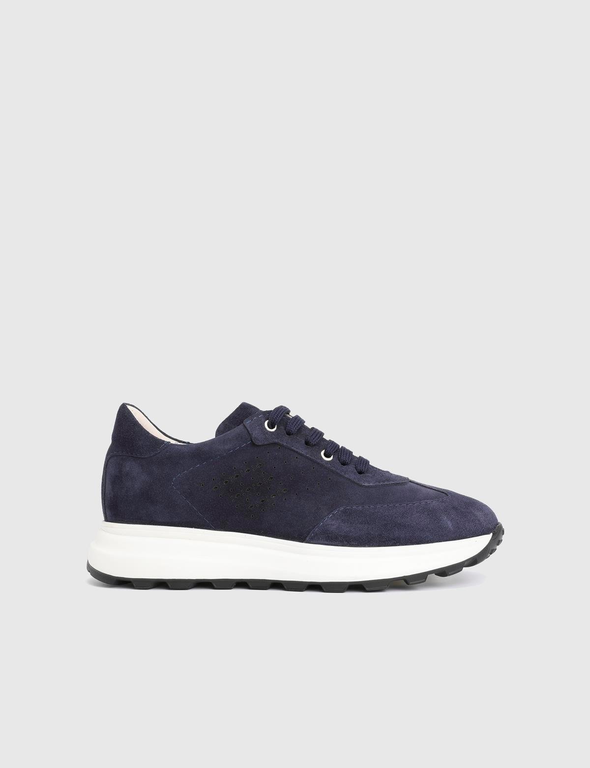 Dubbo Navy Blue Suede Leather Men's Sneaker