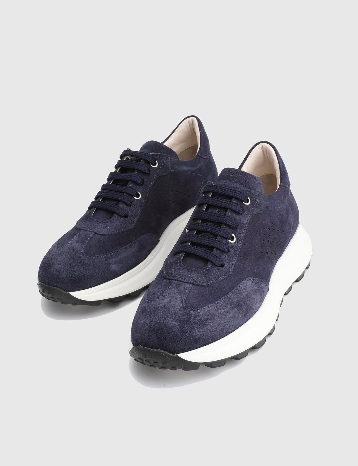 Dubbo Navy Blue Suede Leather Men's Sneaker