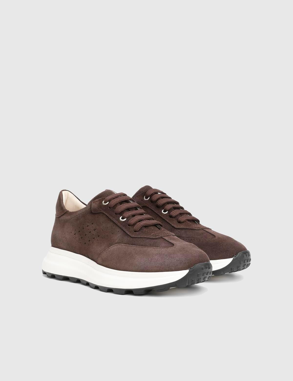 Dubbo Brown Suede Leather Men's Sneaker