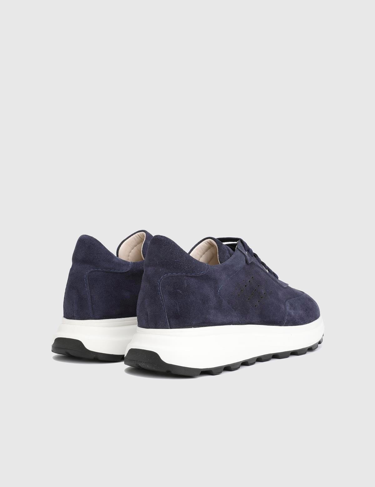 Dubbo Navy Blue Suede Leather Men's Sneaker