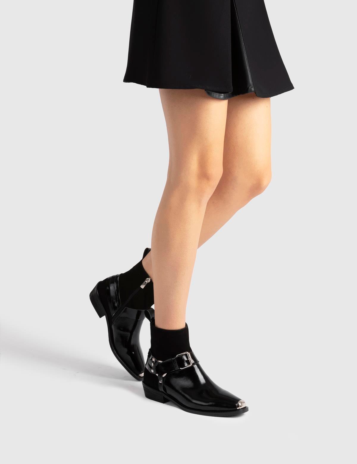 Earl Black Patent Leather Women's Boot