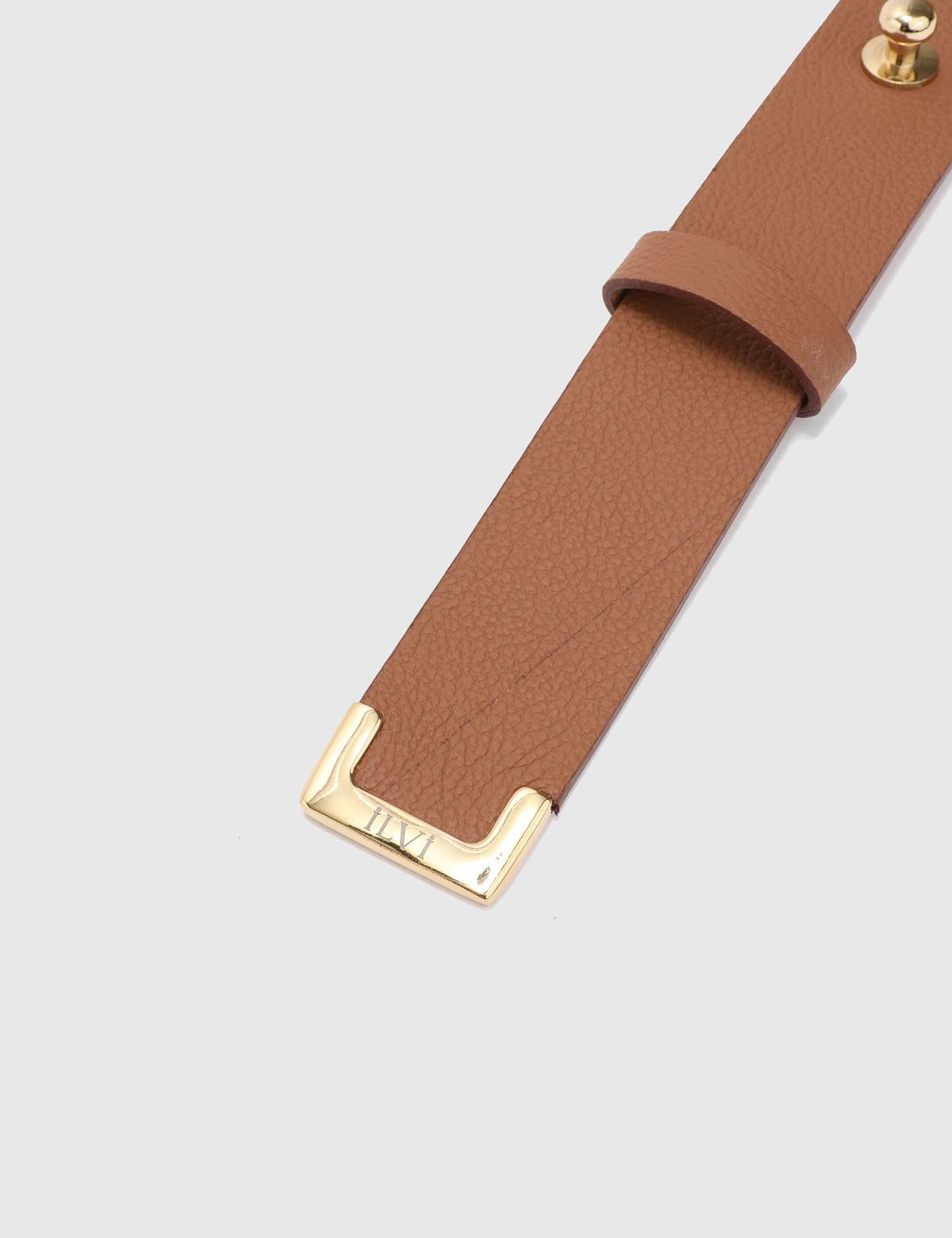 Edinet Saddle Brown Floater Leather Women's Belt