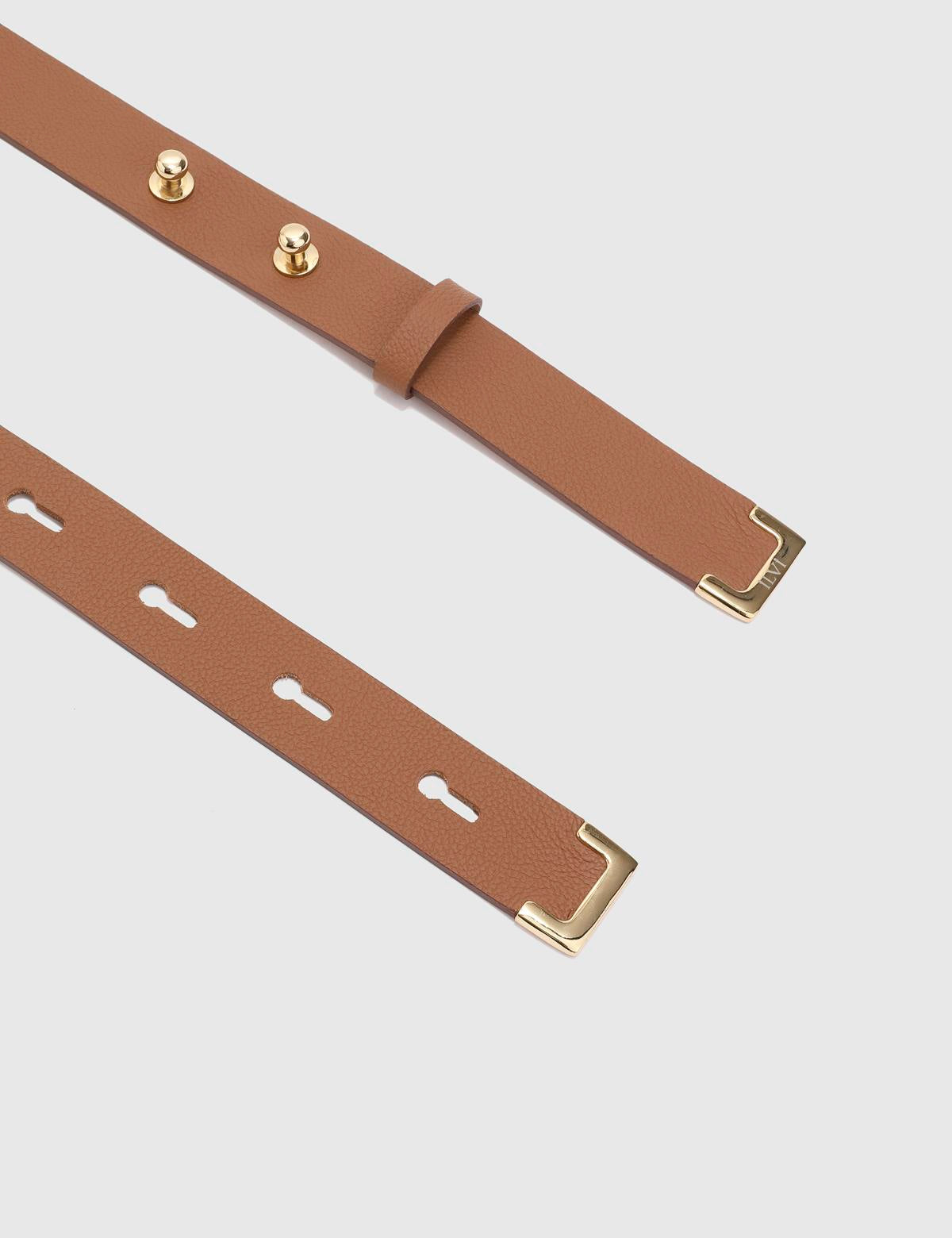 Edinet Saddle Brown Floater Leather Women's Belt