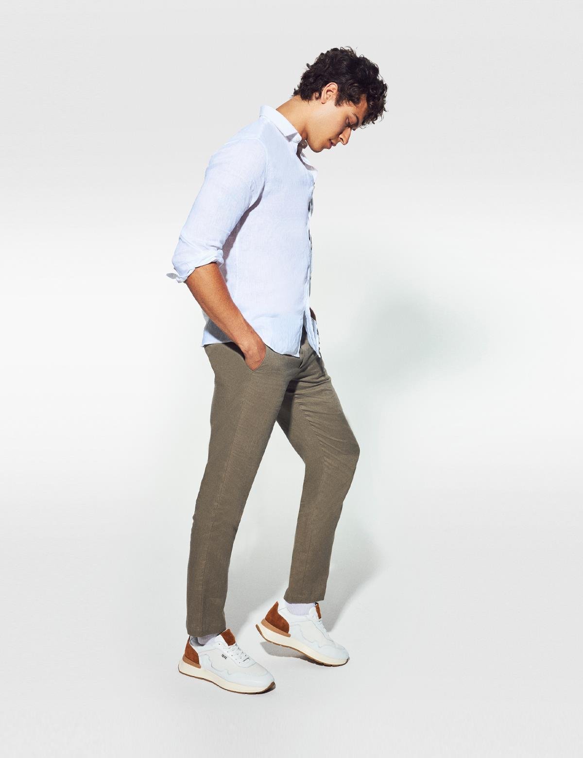 Faes White Leather Men's Sneaker