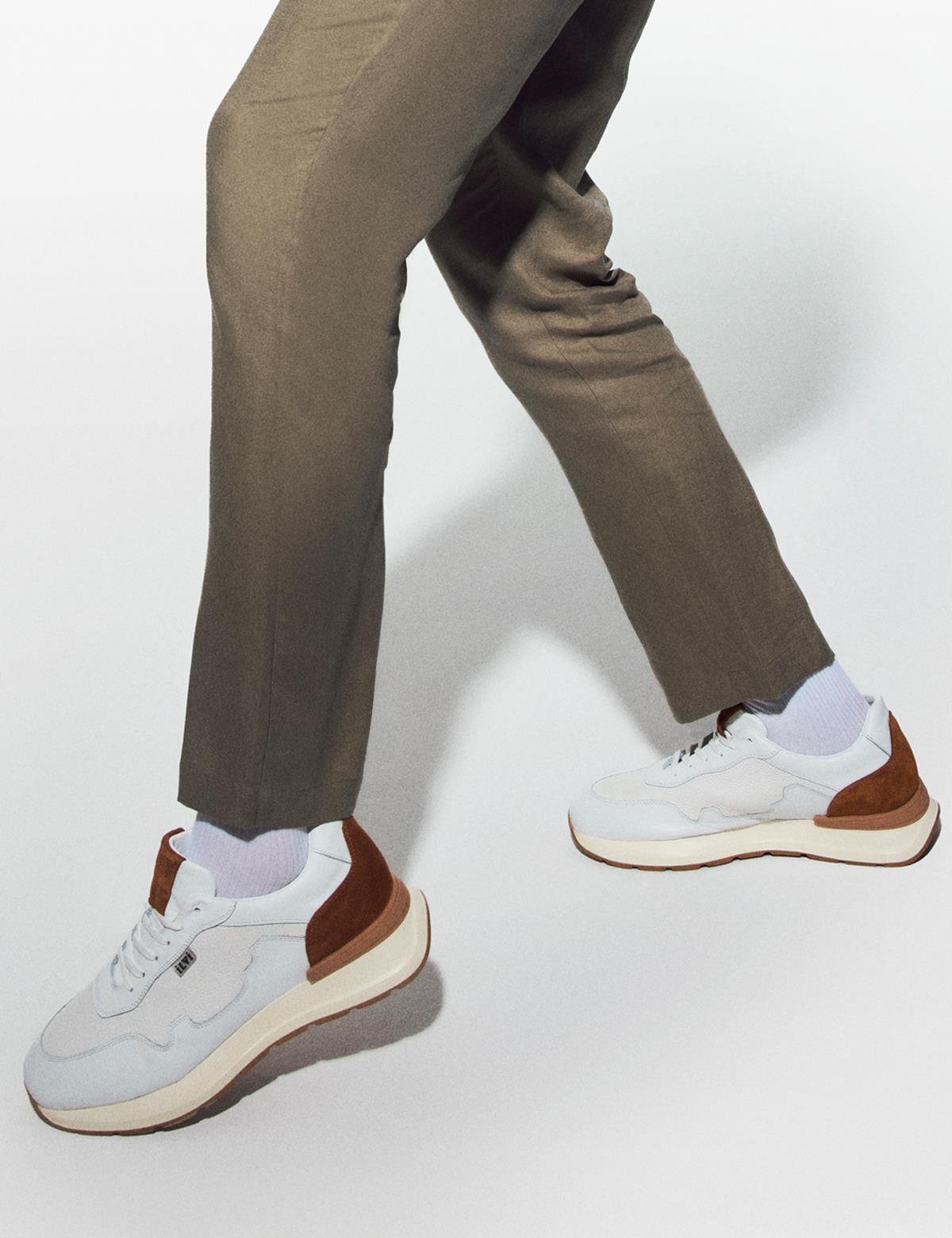 Faes White Leather Men's Sneaker