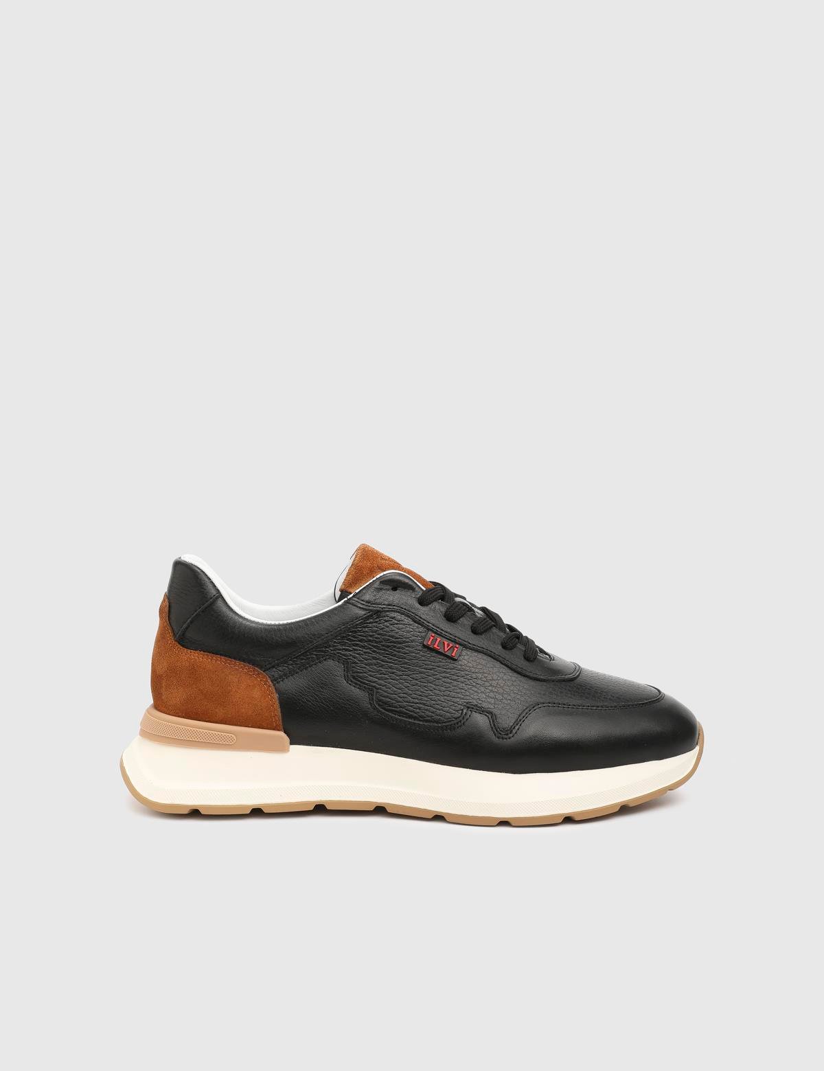 Faes Black Leather Men's Sneaker