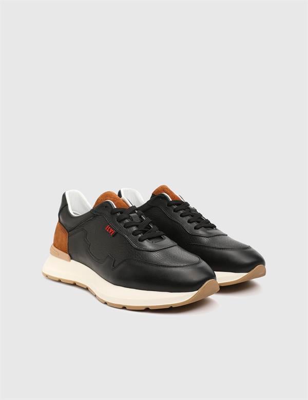 Faes Black Leather Men's Sneaker