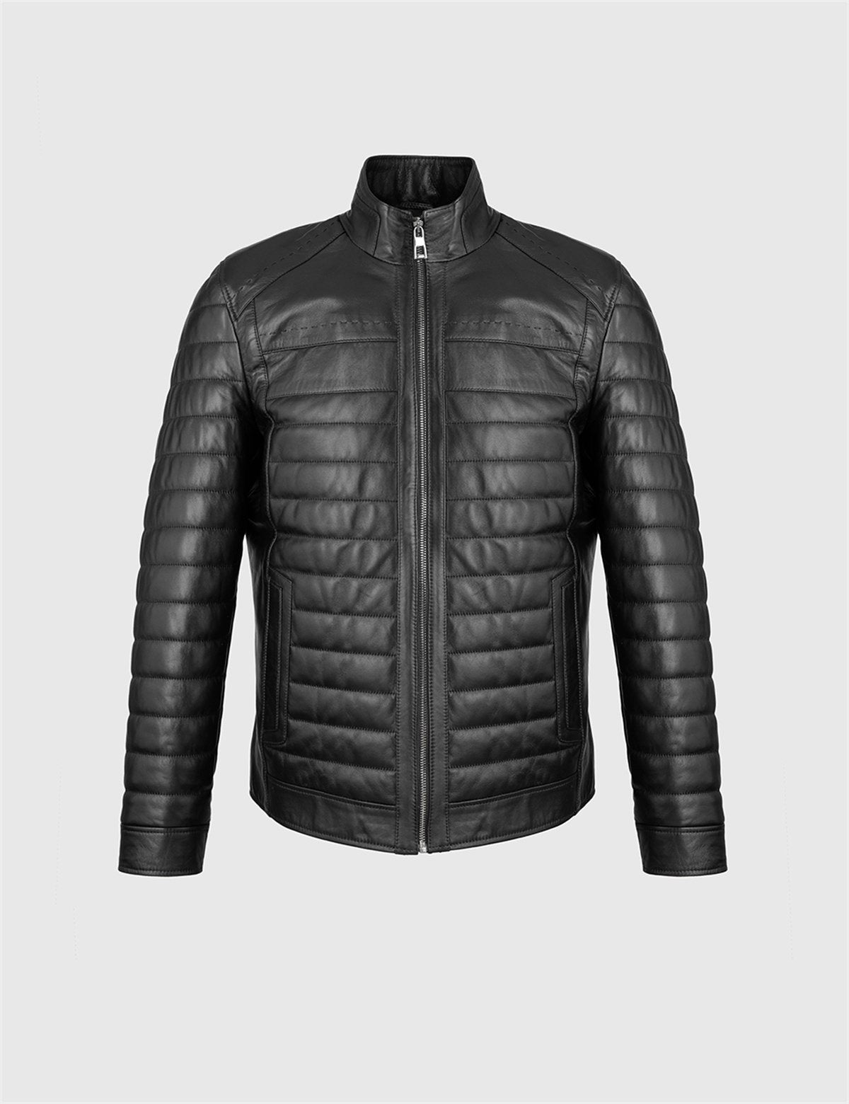 Finnur Black Leather Men's Jacket