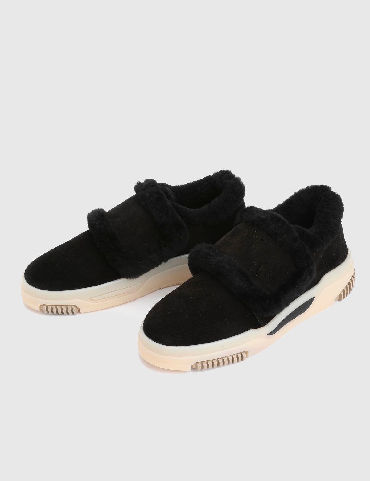 Fitz Black Suede Leather Women's Loafer