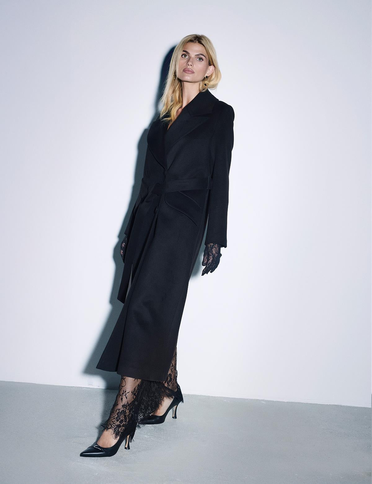 Gaia Black Women's Cashmere Coat