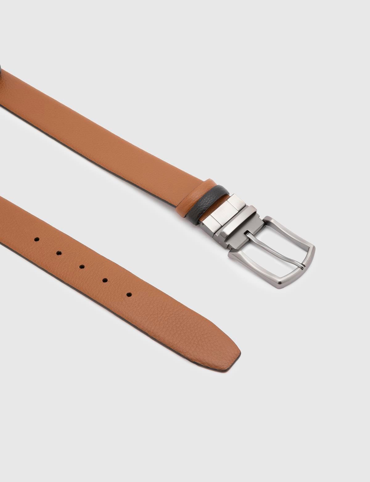 Galloway Black-Saddle Brown Floater Leather Men's Belt