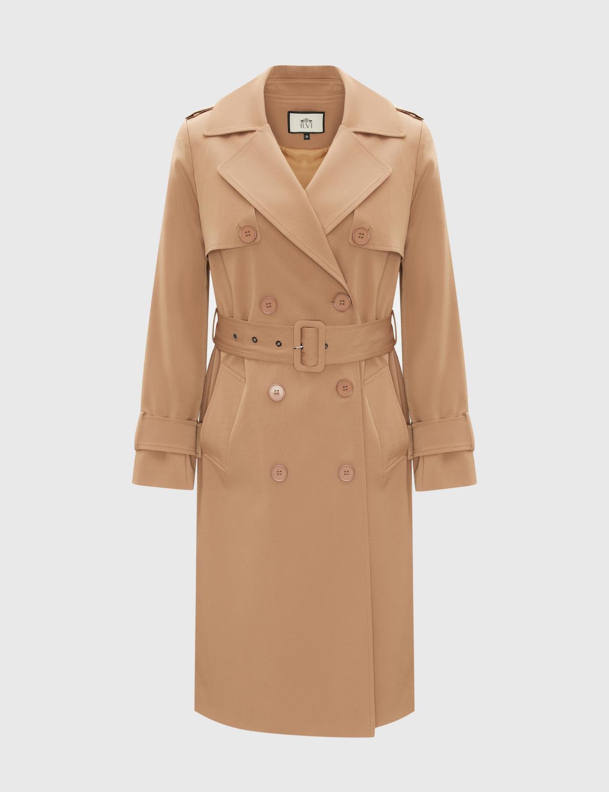 Garter Camel Women's Trench Coat