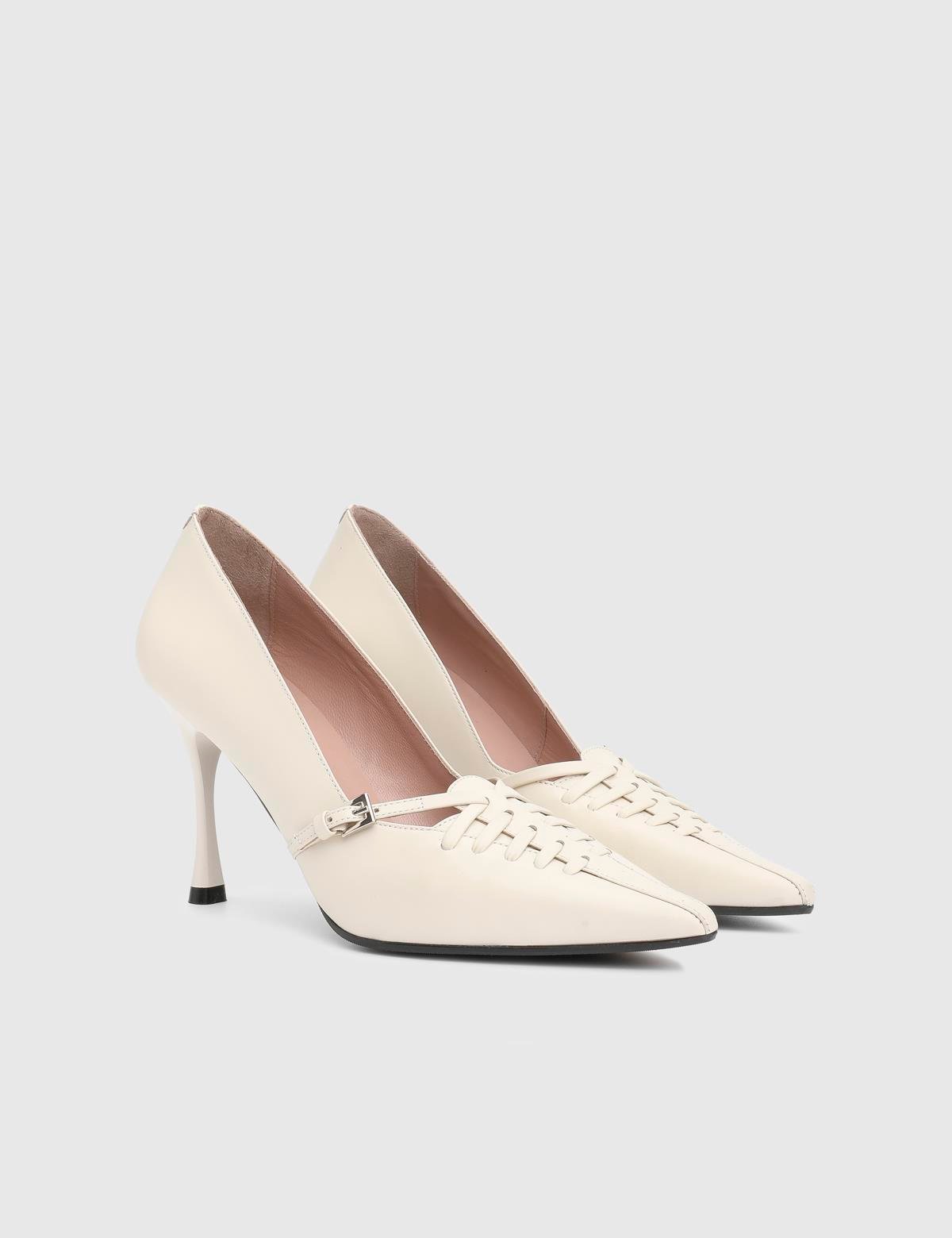 Geny Cream Leather Women's Pump