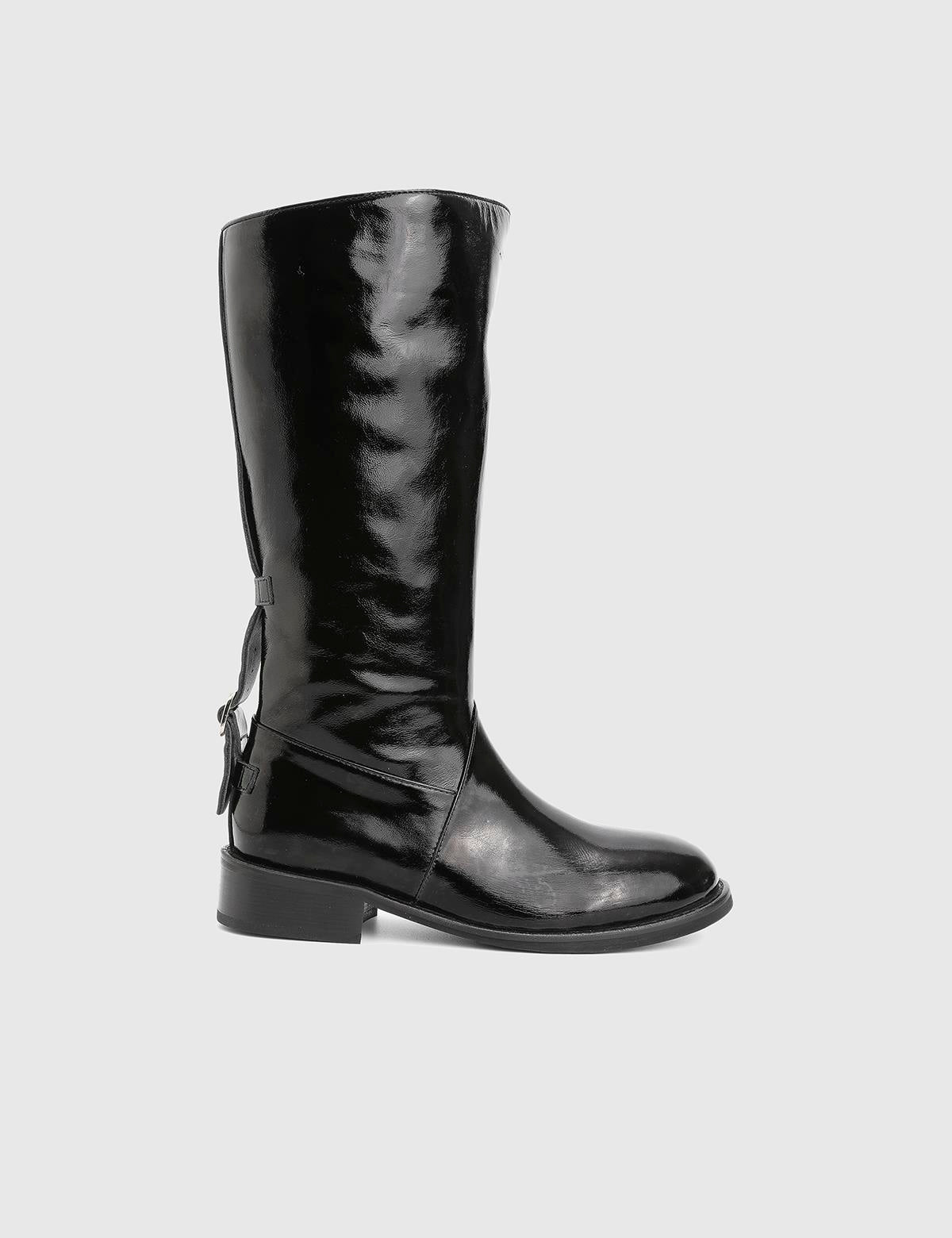 Giviti Black Patent Leather Women's High Boot
