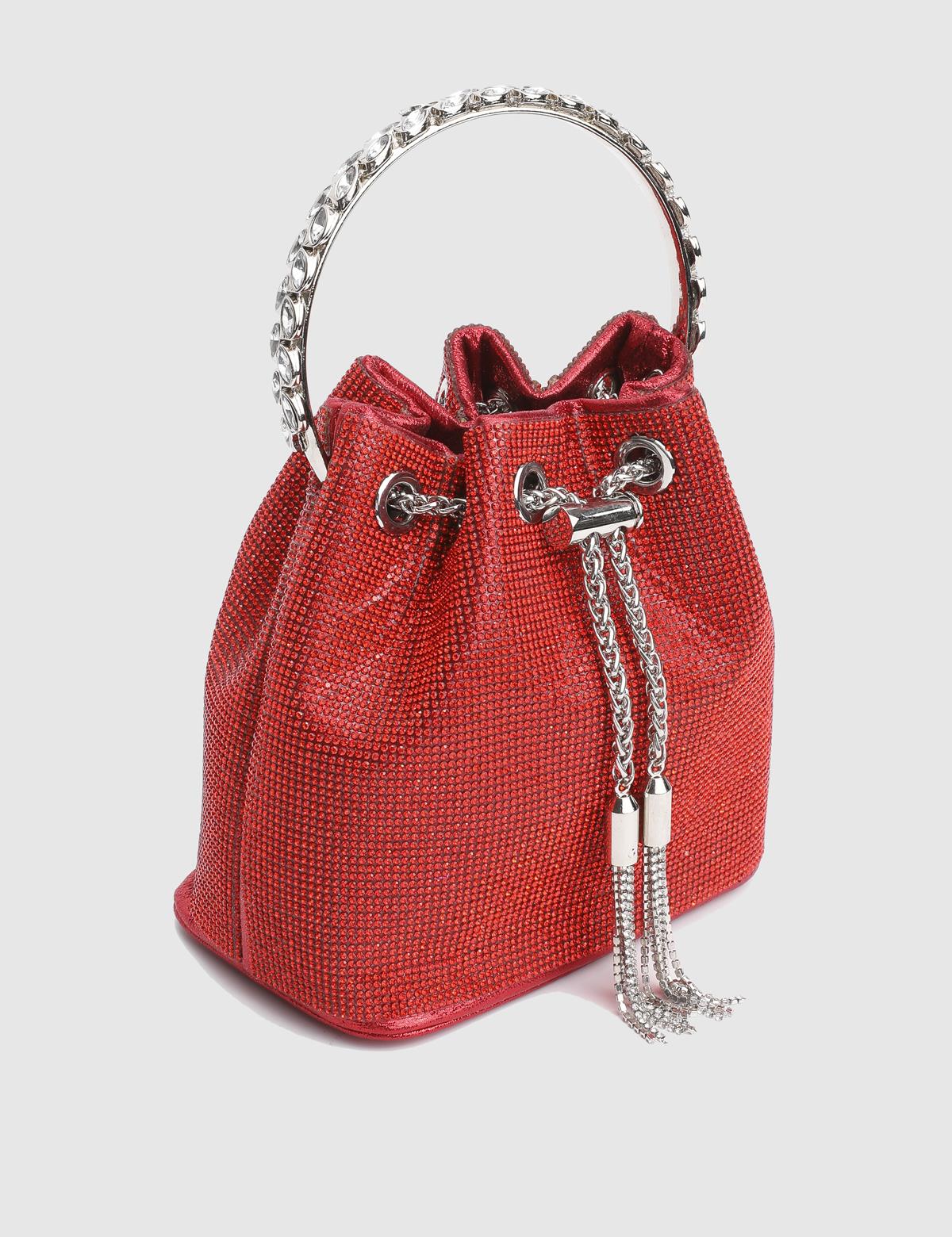 Gores Red Women's Handbag with Stones