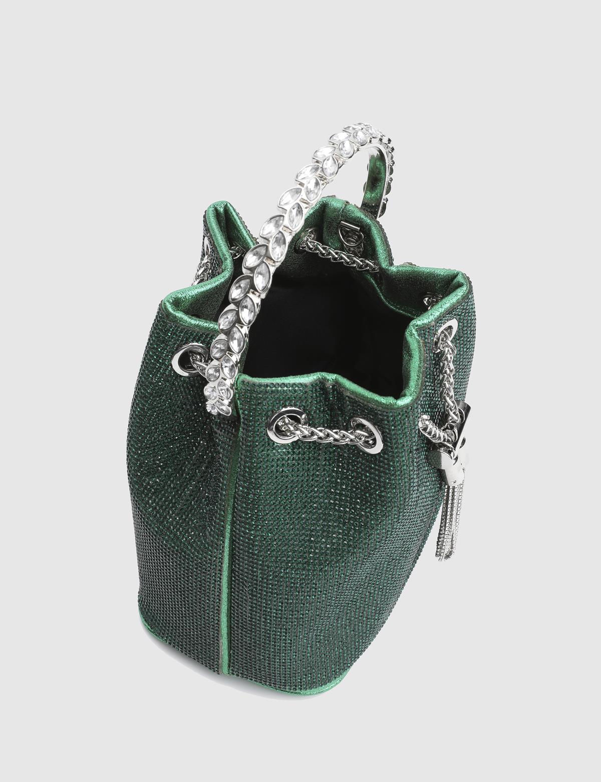 Gores Green Women's Handbag with Stones