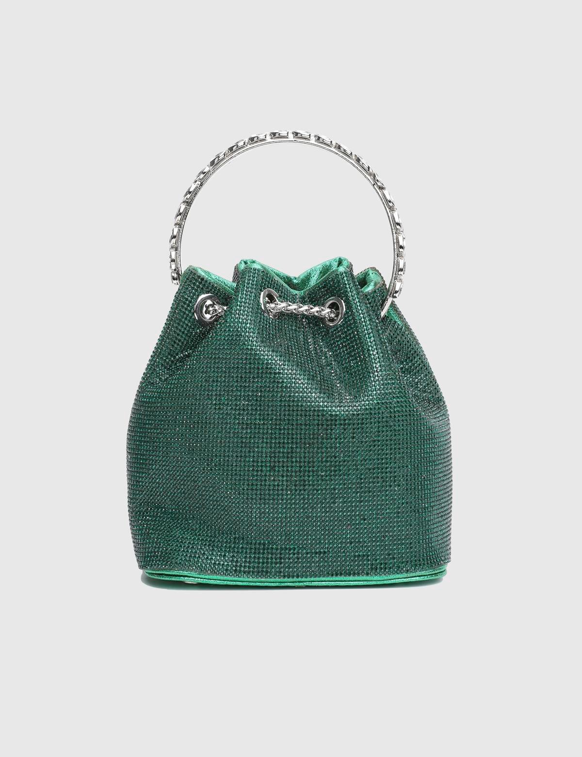 Gores Green Women's Handbag with Stones