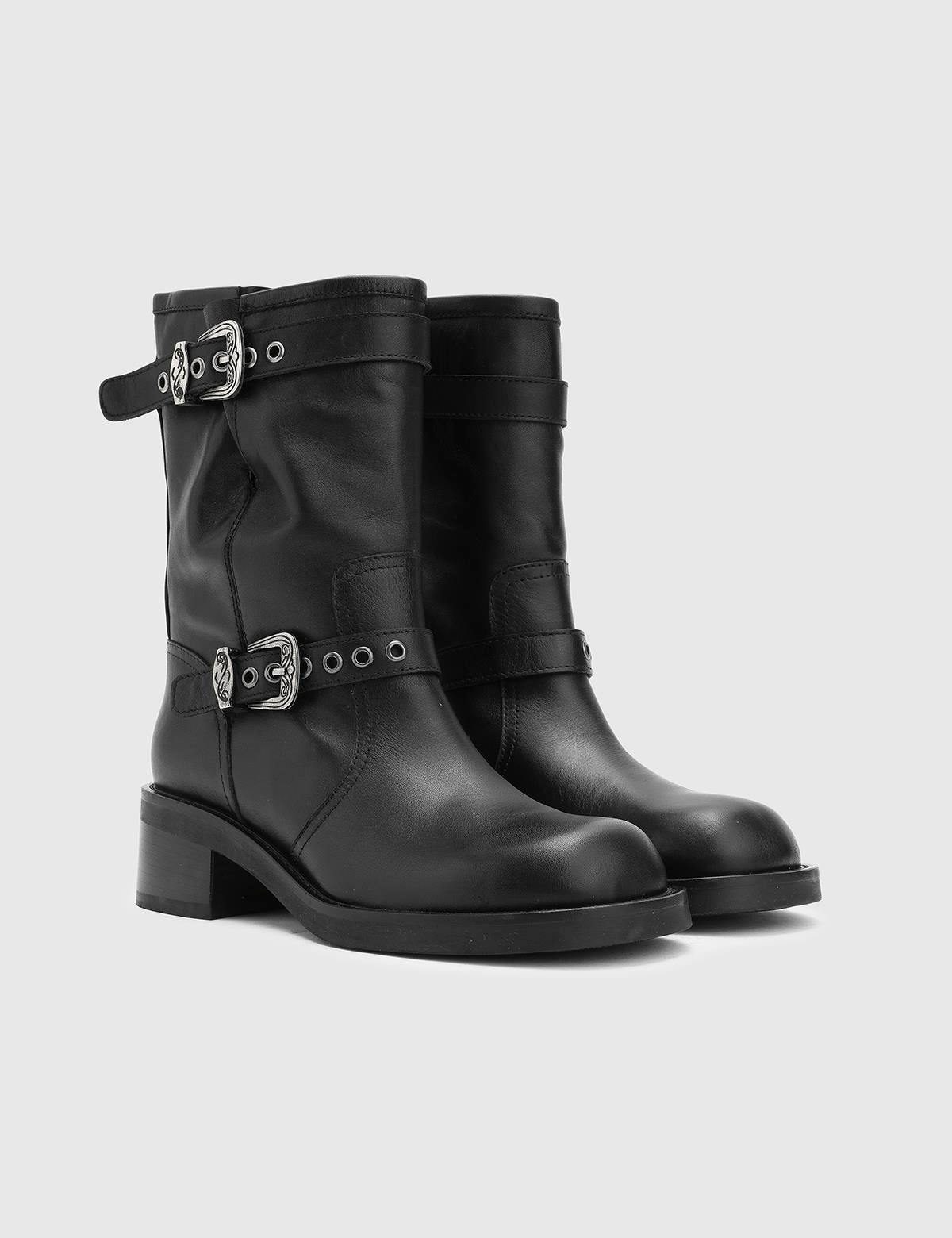 Grazia Black Leather Women's Boot