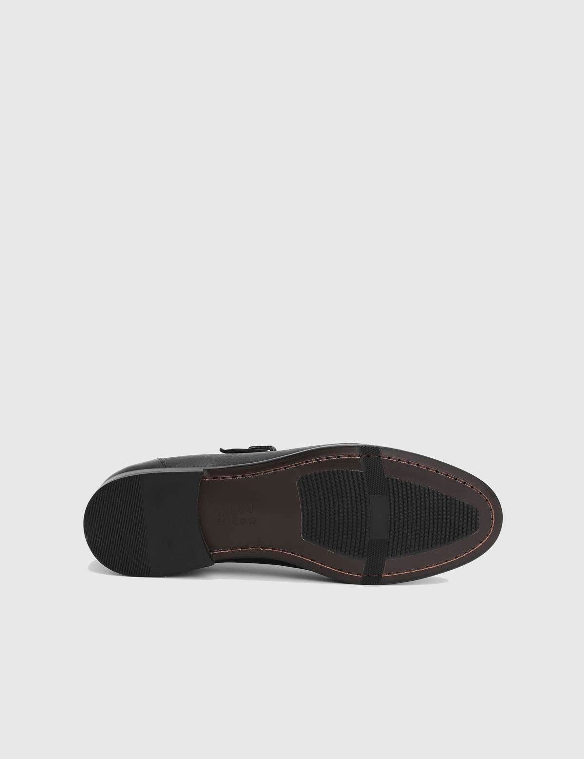 Groh Black Floater Buffalo Leather Men's Loafer