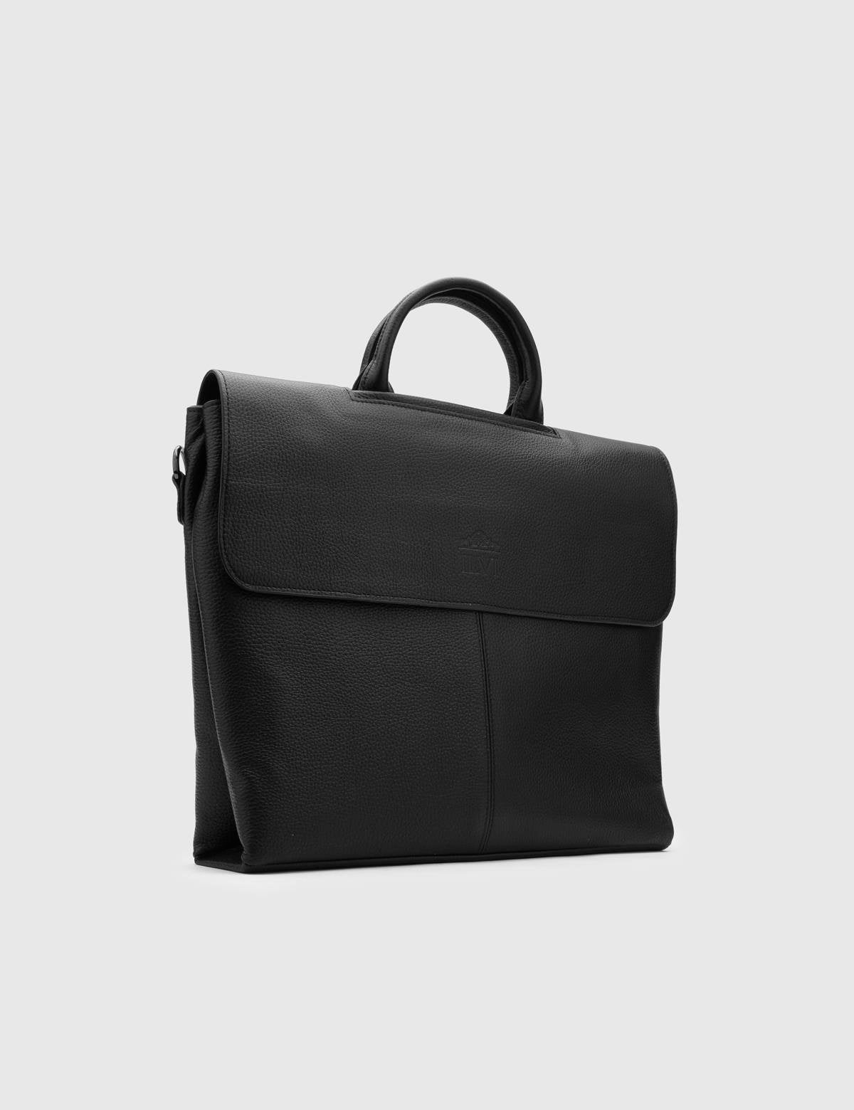 Guido Black Floater Leather Men's Handbag