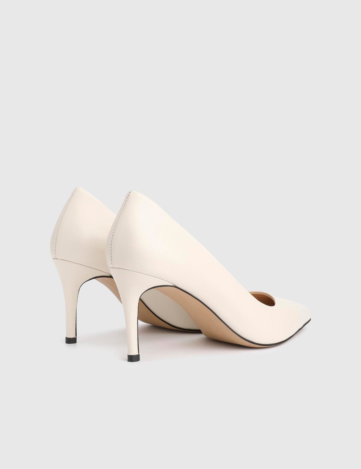 Haidee Beige Leather Women's Stiletto