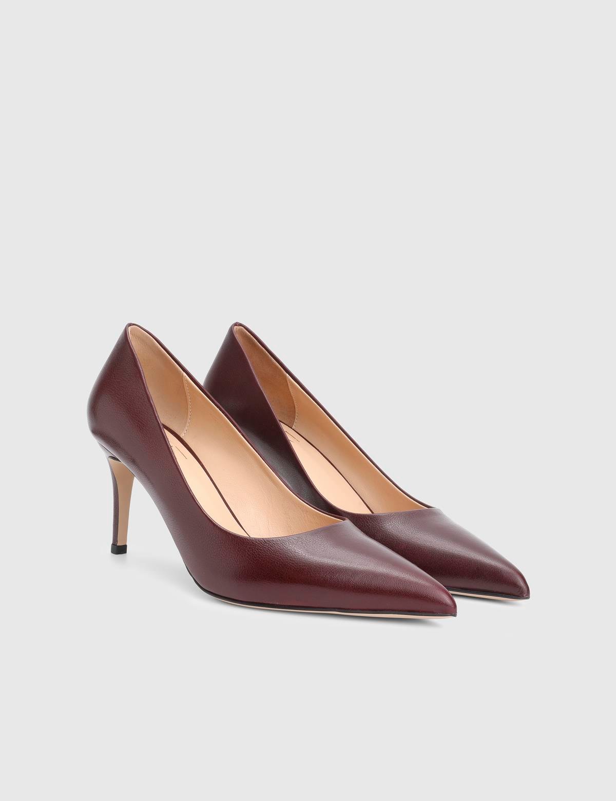 Haidee Burgundy Leather Women's Stiletto