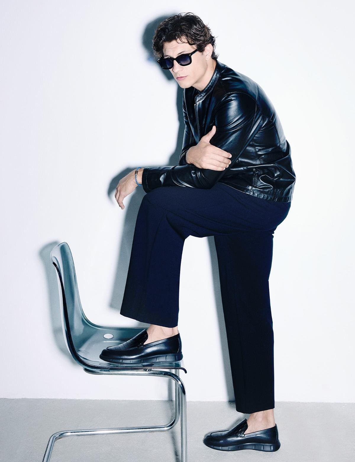 Haji Black Men's Leather Jacket