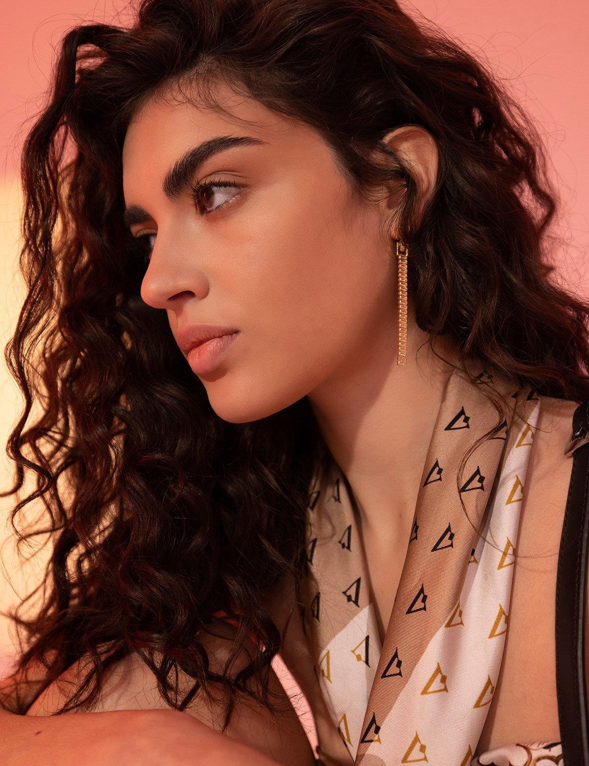 Hjo Brown Beige Cream Silk Twill Women's Scarf