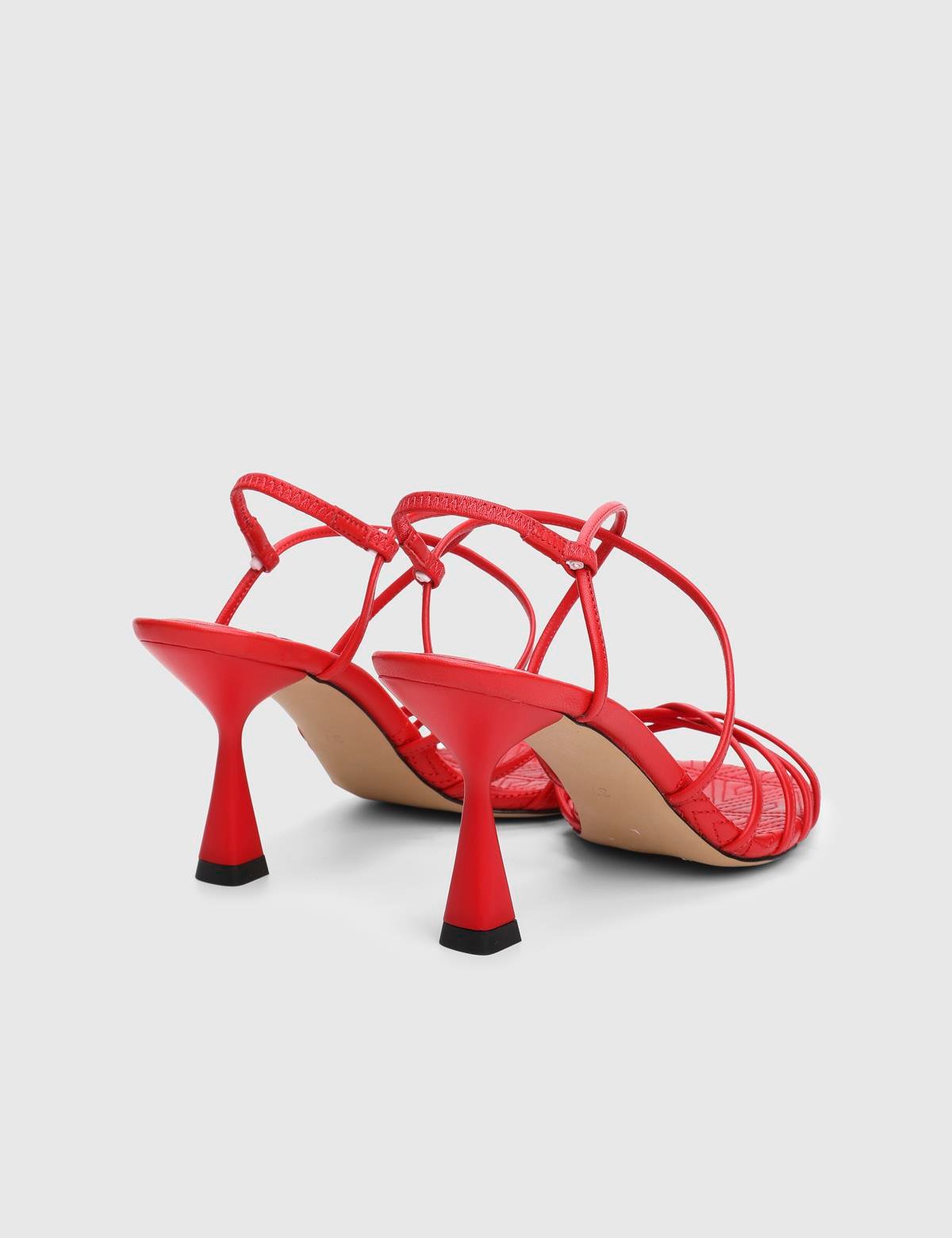 Hotaru Red Leather Women's Heeled Sandal