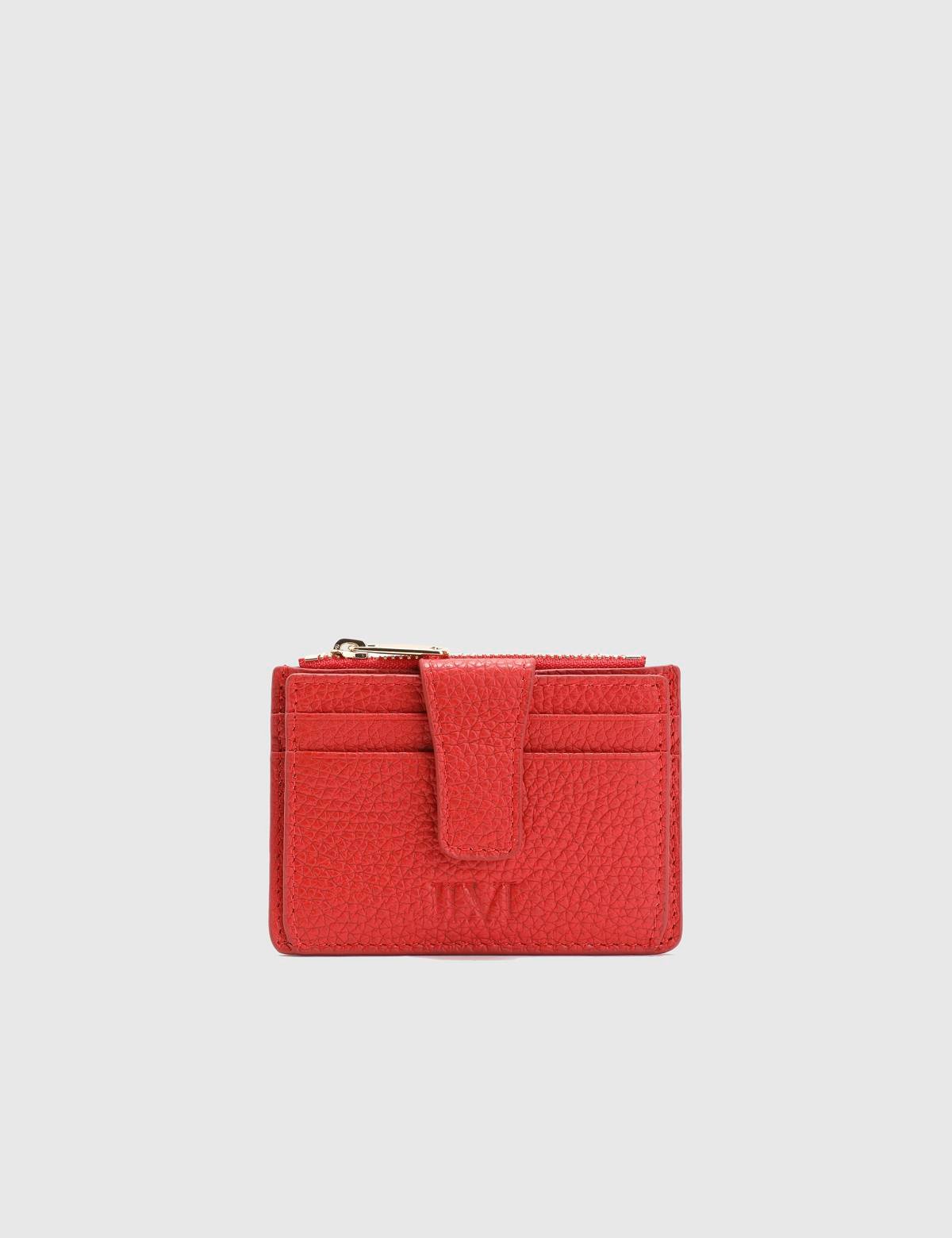 Houston Red Floater Leather Unisex Card Holder