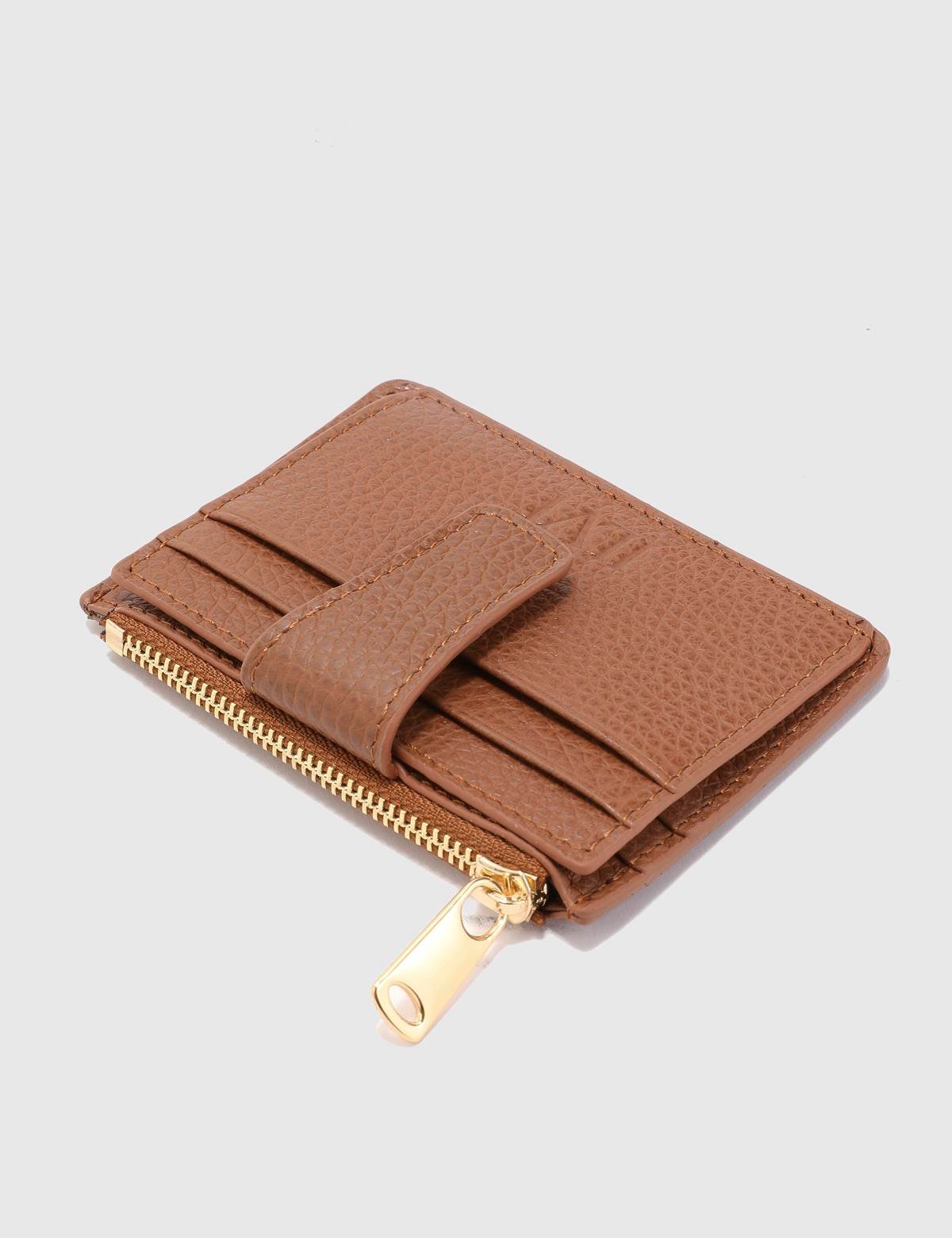 Houston Saddle Brown Floater Leather Unisex Card Holder