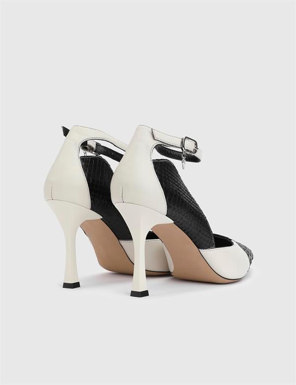 Ilka Black Snake Leather Women's Pump