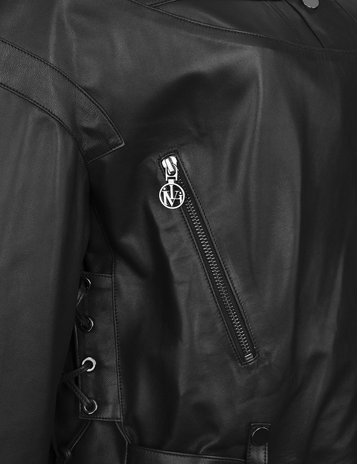 Imogen Black Women's Leather Crop Jacket