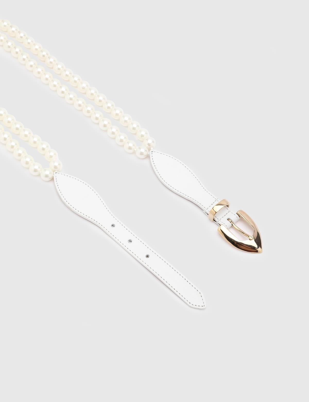 Jan White Leather Women's Belt